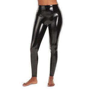 SPANX Faux Patent Leather Leggings Classic Black Size Small 20301R New